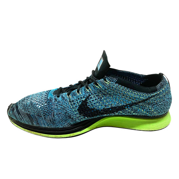 Nike Blue Lagoon Flyknit Racing Running Athletic Shoes Men's Sz 12 526628-401 - Picture 4 of 10
